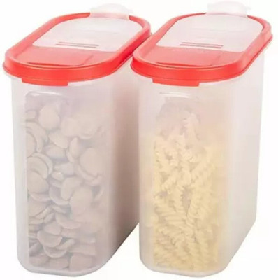 Flipkart SmartBuy Plastic Grocery Container  - 1.2 L(Pack of 2, Red)