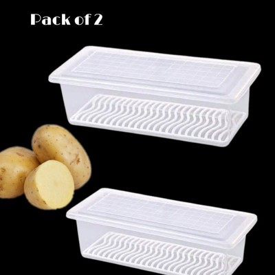RABBITO Plastic Fridge Container  - 1500 ml(Pack of 5, White)