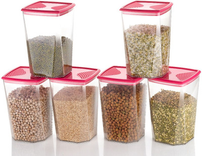 Raghuandan Plastic Utility Container  - 1100 ml(Pack of 6, Red)