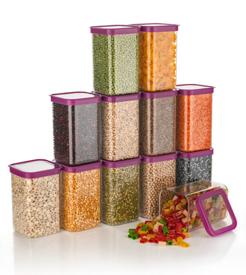 Ecodex Plastic Grocery Container  - 1100 ml(Pack of 12, Purple)