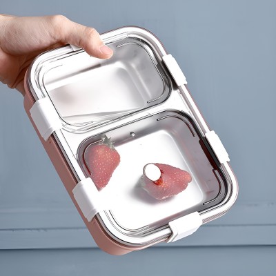 RBGIIT Leakage Proof Stainless Steel 2 Compartment Lunch Box for Kids School 350 ml K1 2 Containers Lunch Box(350 ml, Thermoware)