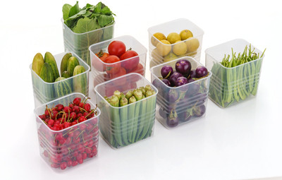 AK10ZONE Plastic Fridge Container  - 1200 ml(Pack of 8, Multicolor)