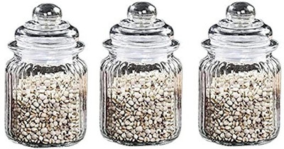 S1Store Glass Tea Coffee & Sugar Container  - 380 ml(Pack of 3, Clear)