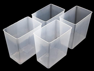 lembose Plastic Fridge Container  - 1.2 L(Pack of 4, White)