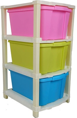 ELIGHTWAY MART 3 Compartments Plastic Desk Organizer Drawer(Multicolor)