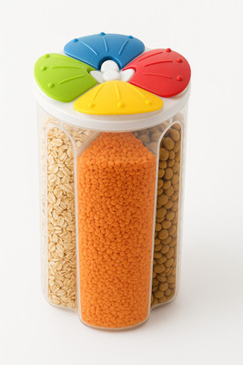 KHODIYARPVT Plastic Grocery Container  - 2500 ml(Multicolor)
