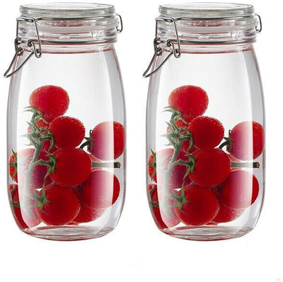 Avresta Glass Grocery Container  - 1800 ml(Pack of 2, Clear)