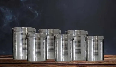 Tactware Stainless Steel Tea Coffee & Sugar Container  - 1500 ml, 1000 ml, 500 ml, 400 ml, 300 ml, 200 ml(Pack of 6, Silver)