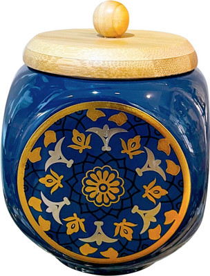 Lemon Tree Ceramic Grocery Container  - 1000 ml(Blue)