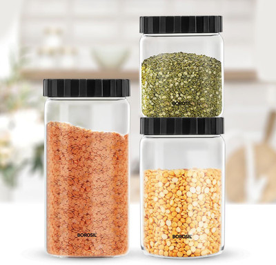 BOROSIL Glass Utility Container  - 2700 ml(Pack of 3, Clear)