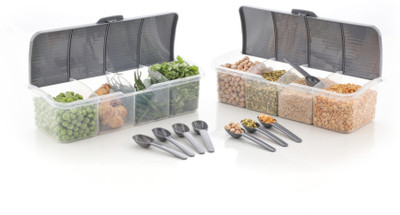 hitu Plastic Utility Container  - 1750 ml(Pack of 2, Grey)