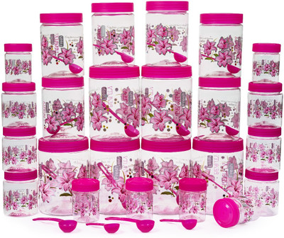 Sentricus Plastic Grocery Container  - 250 ml, 350 ml, 650 ml, 1200 ml(Pack of 24, Pink)
