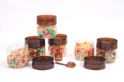 vristo Plastic Grocery Container  - 100 ml(Pack of 6, Brown)