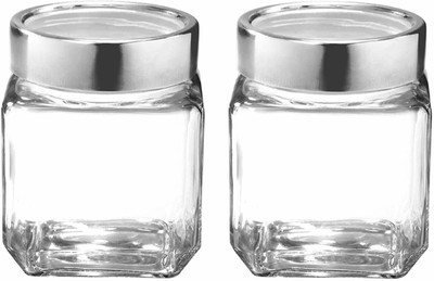 Kalsigate Glass Grocery Container  - 500 ml(Pack of 2, Clear)