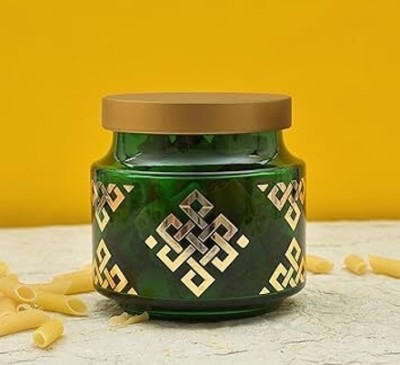 SKWAION Glass Cookie Jar  - 600 ml(Green)