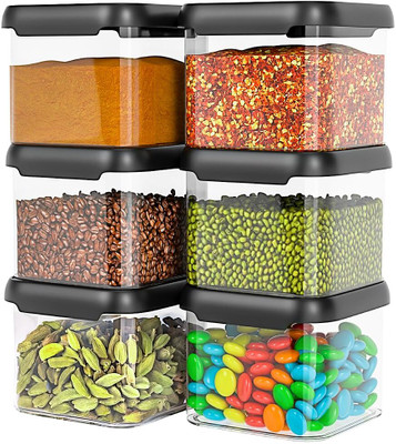 Womens First Choice Plastic Grocery Container  - 500 ml(Pack of 6, Black)