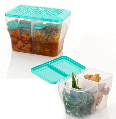 Analog Kitchenware Plastic Grocery Container  - 2000 ml(Pack of 2, Green)