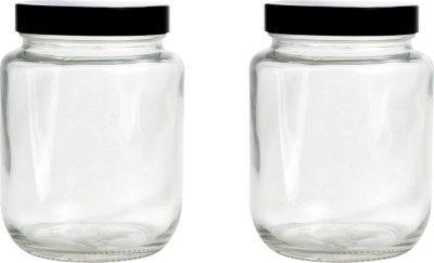 Avastro Glass Pickle Jar  - 1000 ml(Pack of 2, Clear)