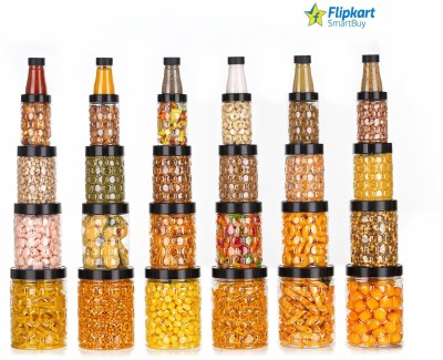 Flipkart SmartBuy Plastic Cereal Dispenser  - 125, 350, 650, 1200, 2000 ml(Pack of 30, Black)