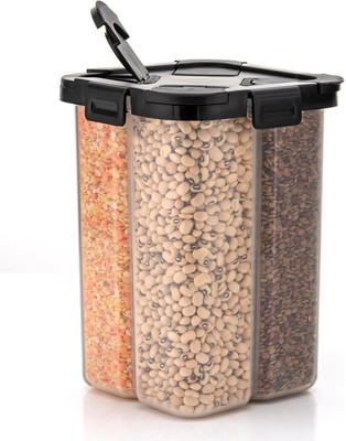 HELOVIA Plastic Grocery Container  - 2500 ml(Black)