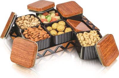 Nabhya Plastic Grocery Container  - 500 ml(Pack of 6, Brown)
