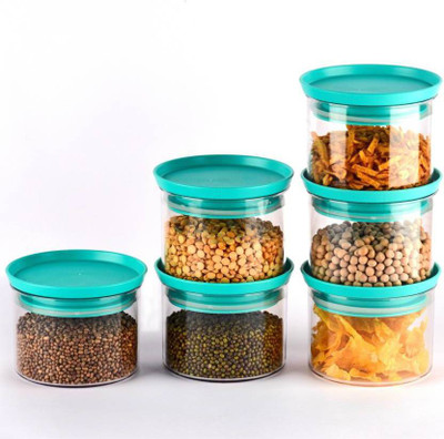 QUPSY Plastic Grocery Container  - 500 ml(Pack of 6, Green)