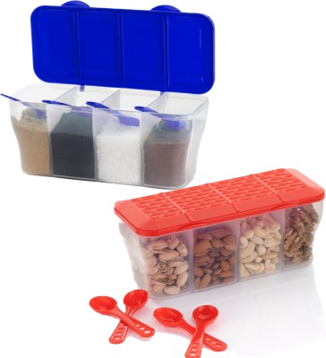 Metrolife Plastic Grocery Container  - 1800 ml(Pack of 2, Blue, Red)