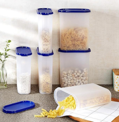 Freqcty Plastic Cookie Jar  - 1500 ml(Pack of 6, Blue)