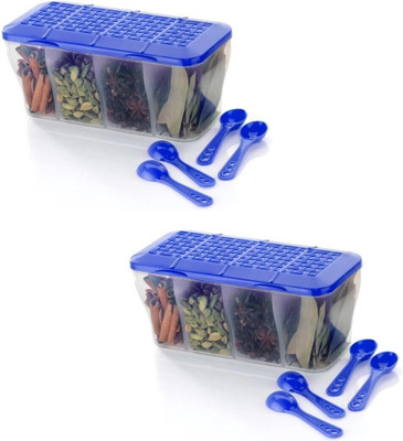 kridha Plastic Grocery Container  - 1800 ml(Pack of 2, Blue)