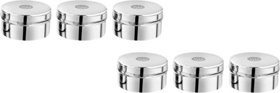 Ammantran Stainless Steel Utility Container  - 250 ml(Pack of 6, Silver)