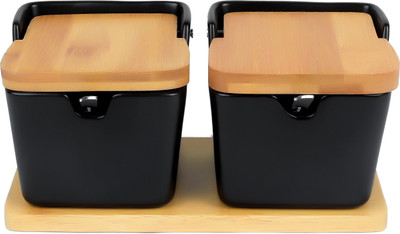 FB Ceramic Grocery Container  - 450 ml(Black)