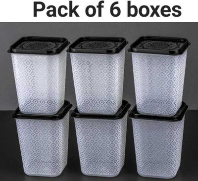 JOLTER Plastic Utility Container  - 1000 ml(Pack of 6, Black)