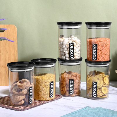 COSMO Plastic Grocery Container  - 900 ml(Pack of 2, Black)