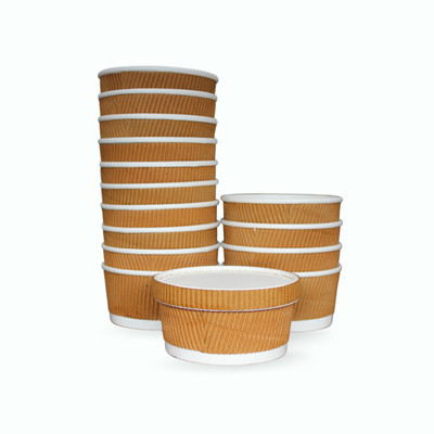 Chikhil Paper Bread Container  - 250 ml(Pack of 25, Brown)