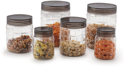 cello Plastic Grocery Container - 650 ml, 300 ml, 1200 ml(Pack of 6, Clear)