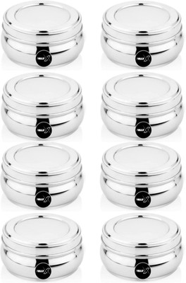 AOLLYX Stainless Steel Grocery Container  - 250 ml(Pack of 8, Silver)