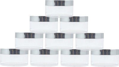 PrismaPac Plastic Utility Container  - 50 g(Pack of 10, Clear, Silver)