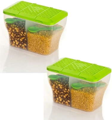 Analog Kitchenware Plastic Pickle Jar  - 2000 ml(Pack of 2, Green)
