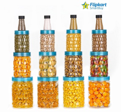 Flipkart SmartBuy Plastic Cereal Dispenser  - 125, 350, 650, 1200(Pack of 16, Blue)
