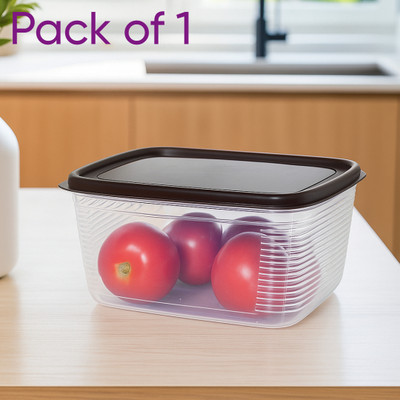 Crackle Plastic Fridge Container  - 1800 ml(Brown)