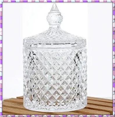 Shridhar Creation Glass Cookie Jar  - 3.5 ml(Clear)