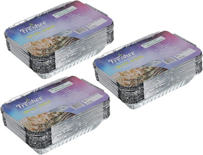 Freshee Aluminium Fridge Container  - 750 ml(Pack of 3, Silver)