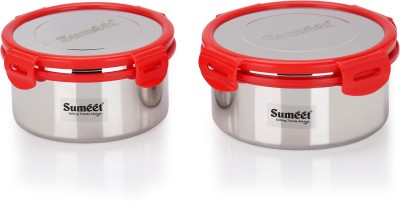 Sumeet Steel Utility Container  - 750 ml, 900 ml(Pack of 2, Red)