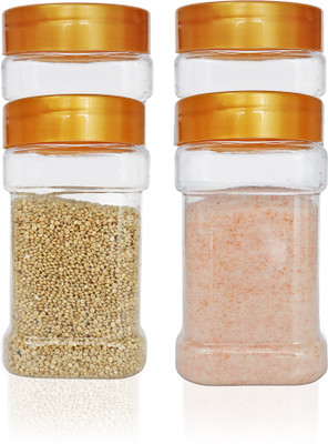 Pure Source India Plastic Utility Container  - 200 ml(Pack of 4, Gold)