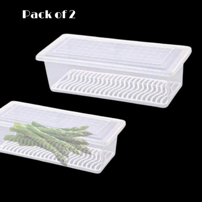 VORST Plastic Fridge Container  - 1500 ml(Pack of 5, White)