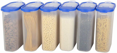 Cutting EDGE Plastic Grocery Container  - 2400 ml(Pack of 6, Blue)
