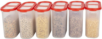 Flipkart SmartBuy Plastic Utility Container  - 1800 ml(Pack of 6, Red)