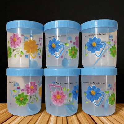 Maaa Store Plastic Grocery Container  - 1100 ml(Pack of 6, Blue)