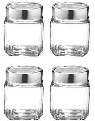 NAVPATH Glass Grocery Container  - 500 ml(Pack of 4, Clear)