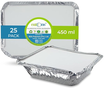 EATONS Aluminium Utility Container  - 450 ml(Pack of 25, Silver)